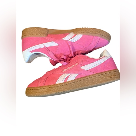 Reebok Club C Grounds UK Pink Suede Barbiecore Gum Sole Court Shoe Sneaker 7.5 - Picture 10 of 12
